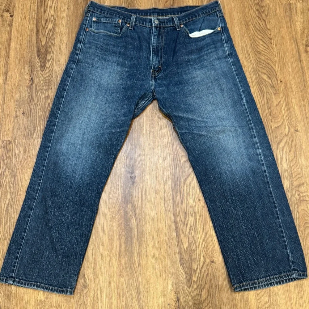 Levis 505 Regular Fit Mens Jeans 38x30 Medium Wash Blue Straight Leg Denim 38 30